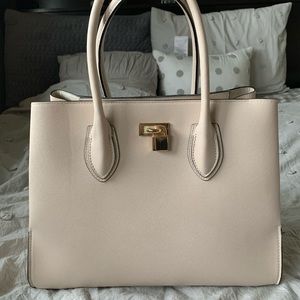 Blush Ivory H&M Bag with Strap and Gold Detail
